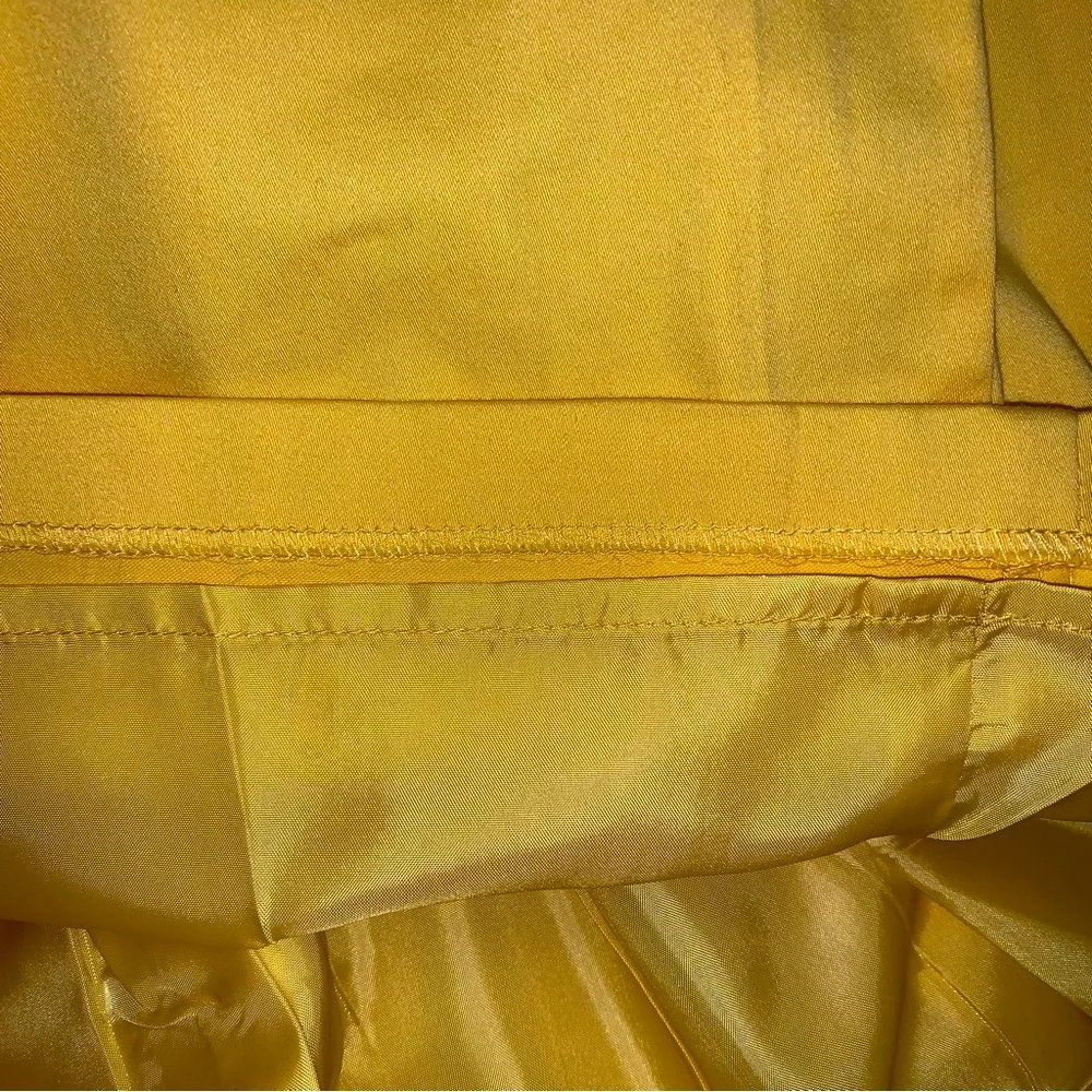 🆕 CALVIN KLEIN Yellow Sundress 8 Fit & Flare Sleeveless Pleated Summer Spring - Picture 3 of 8